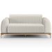 Sofá 3 Lugares Para Sala de Estar Molino 180 cm D02 Pés D'Ouro Linho Cru C-443 - Lyam Decor