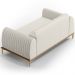 Sofá 3 Lugares Para Sala de Estar Molino 180 cm D02 Pés D'Ouro Linho Cru C-443 - Lyam Decor