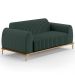 Sofá 3 Lugares Para Sala de Estar Molino 180 cm D02 Pés D'Ouro Linho Verde Musgo C-117 - Lyam Decor