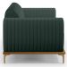 Sofá 3 Lugares Para Sala de Estar Molino 180 cm D02 Pés D'Ouro Linho Verde Musgo C-117 - Lyam Decor