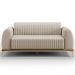 Sofá 3 Lugares Para Sala de Estar Molino 180 cm D02 Pés D'Ouro Veludo Bege C-309 - Lyam Decor