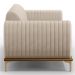 Sofá 3 Lugares Para Sala de Estar Molino 180 cm D02 Pés D'Ouro Veludo Bege C-309 - Lyam Decor