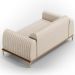 Sofá 3 Lugares Para Sala de Estar Molino 180 cm D02 Pés D'Ouro Veludo Bege C-309 - Lyam Decor