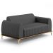 Sofá 3 Lugares Para Sala de Estar Molino 180 cm D02 Pés D'Ouro Veludo Cinza C-317 - Lyam Decor