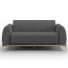 Sofá 3 Lugares Para Sala de Estar Molino 180 cm D02 Pés D'Ouro Veludo Cinza C-317 - Lyam Decor