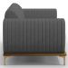 Sofá 3 Lugares Para Sala de Estar Molino 180 cm D02 Pés D'Ouro Veludo Cinza C-317 - Lyam Decor