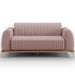 Sofá 3 Lugares Para Sala de Estar Molino 180 cm D02 Pés D'Ouro Veludo Rosê C-305 - Lyam Decor