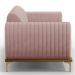 Sofá 3 Lugares Para Sala de Estar Molino 180 cm D02 Pés D'Ouro Veludo Rosê C-305 - Lyam Decor
