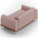 Sofá 3 Lugares Para Sala de Estar Molino 180 cm D02 Pés D'Ouro Veludo Rosê C-305 - Lyam Decor