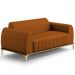 Sofá 3 Lugares Para Sala de Estar Molino 180 cm D02 Pés D'Ouro Veludo Telha C-262 - Lyam Decor