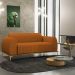 Sofá 3 Lugares Para Sala de Estar Molino 180 cm D02 Pés D'Ouro Veludo Telha C-262 - Lyam Decor