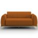Sofá 3 Lugares Para Sala de Estar Molino 180 cm D02 Pés D'Ouro Veludo Telha C-262 - Lyam Decor