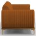 Sofá 3 Lugares Para Sala de Estar Molino 180 cm D02 Pés D'Ouro Veludo Telha C-262 - Lyam Decor