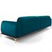 Sofá 3 Lugares Para Sala de Estar Molino 180 cm D02 Veludo Azul Turquesa B-66 - Lyam Decor