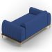 Sofá 3 Lugares Para Sala de Estar Molino 180cm D02 Pés D'Ouro Veludo Azul Marinho C-304 - Lyam Decor