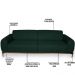 Sofá 3 Lugares Para Sala de Estar Molino 210 cm D02 Linho Verde Musgo C-117 - Lyam Decor