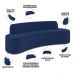 Sofá 3 Lugares Sala de Estar Cancún D02 Veludo Azul Marinho 210 cm C-287 - Lyam Decor
