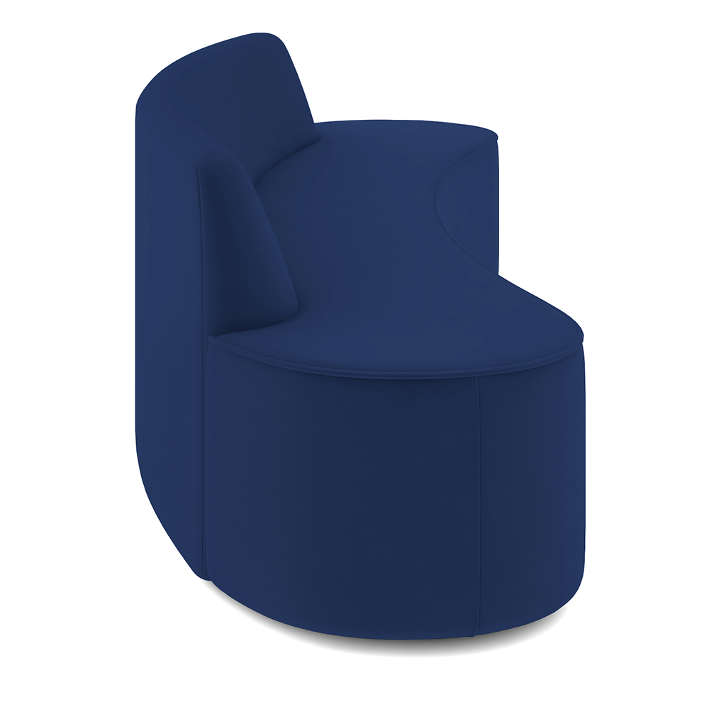 Sofá 3 Lugares Sala de Estar Cancún D02 Veludo Azul Marinho 210 cm C-287 - Lyam Decor