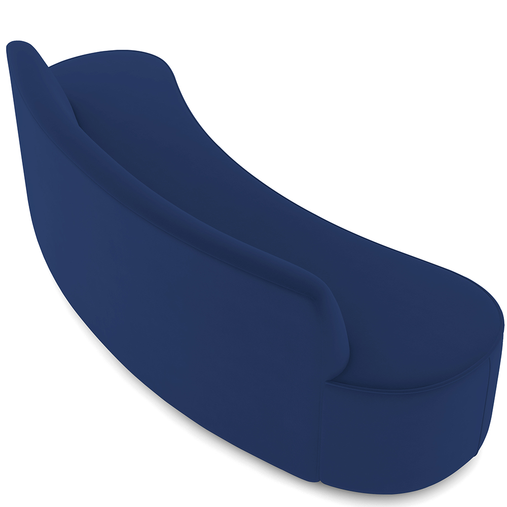 Sofá 3 Lugares Sala de Estar Cancún D02 Veludo Azul Marinho 210 cm C-287 - Lyam Decor