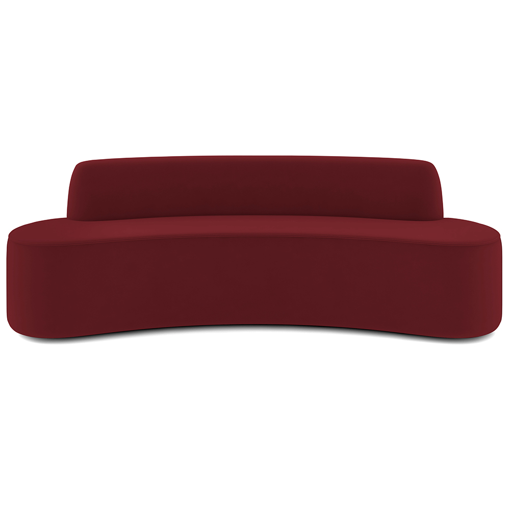 Sofá 3 Lugares Sala de Estar Cancún D02 Veludo Marsala 180 cm C-278 - Lyam Decor