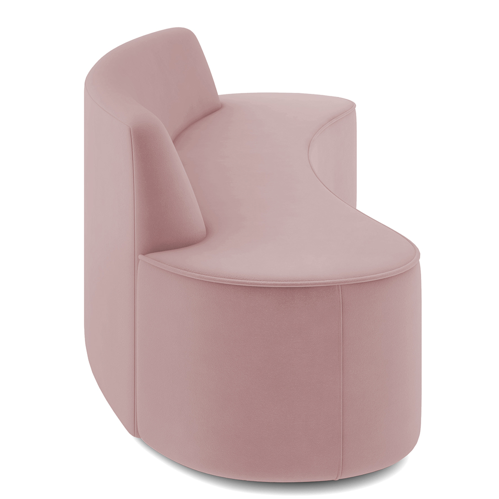 Sofá 3 Lugares Sala de Estar Cancún D02 Veludo Rosê 180 cm C-305 - Lyam Decor