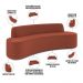 Sofá 3 Lugares Sala de Estar Cancún D02 Veludo Terracota 180 cm C-417 - Lyam Decor