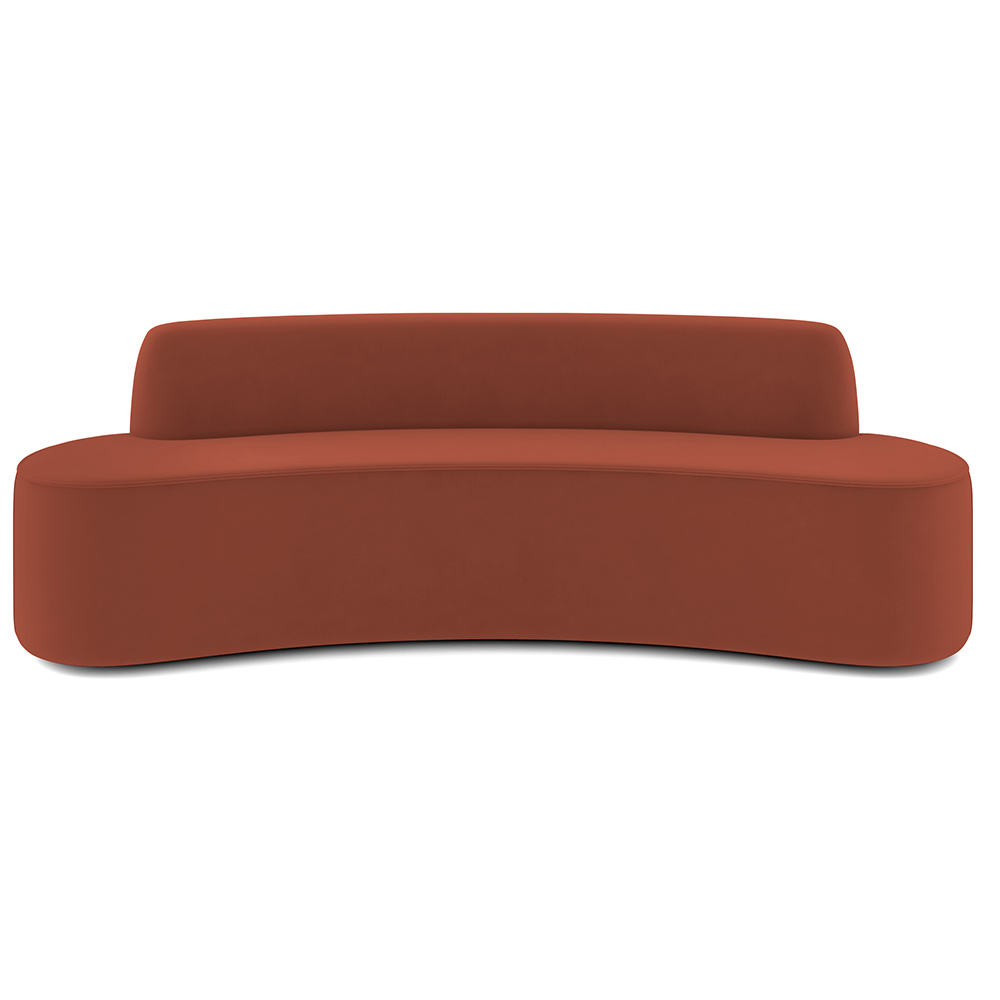 Sofá 3 Lugares Sala de Estar Cancún D02 Veludo Terracota 210 cm C-417 - Lyam Decor