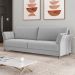 Sofá 3 Lugares Sala de Estar Living 223cm Álamo M03 Veludo Cinza - Lyam Decor