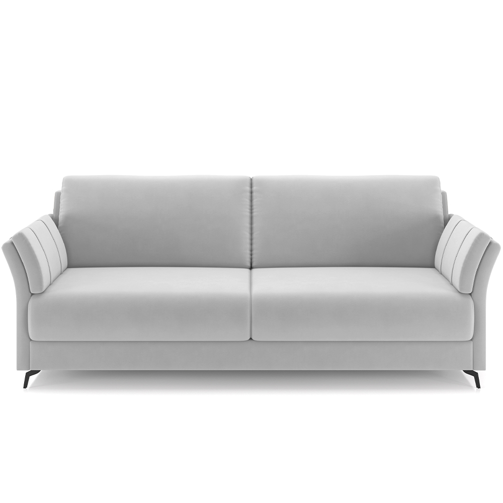 Sofá 3 Lugares Sala de Estar Living 223cm Álamo M03 Veludo Cinza - Lyam Decor
