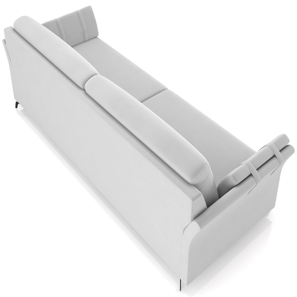 Sofá 3 Lugares Sala de Estar Living 223cm Álamo M03 Veludo Cinza - Lyam Decor