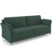 Sofá 3 Lugares Sala de Estar Living 223cm Álamo M03 Veludo Verde Musgo - Lyam Decor