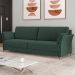 Sofá 3 Lugares Sala de Estar Living 223cm Álamo M03 Veludo Verde Musgo - Lyam Decor