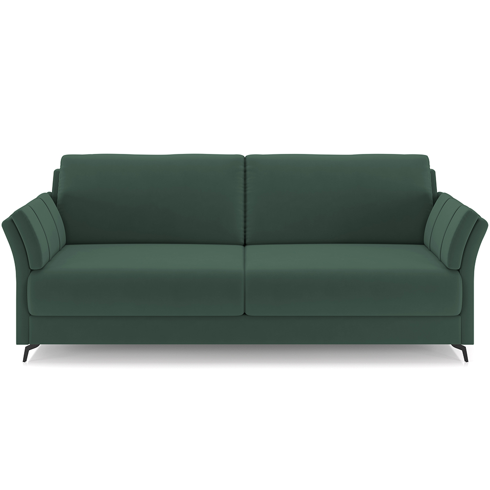 Sofá 3 Lugares Sala de Estar Living 223cm Álamo M03 Veludo Verde Musgo - Lyam Decor