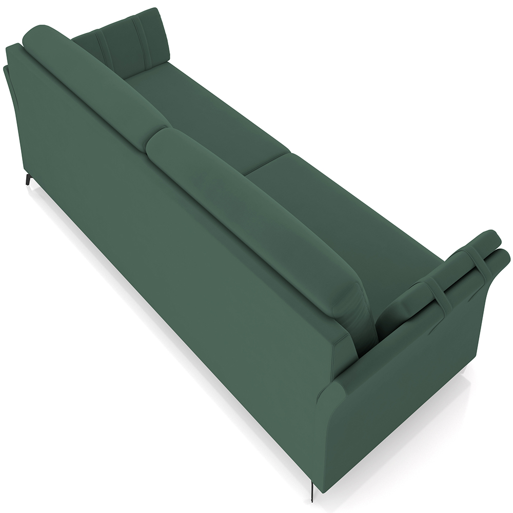 Sofá 3 Lugares Sala de Estar Living 223cm Álamo M03 Veludo Verde Musgo - Lyam Decor