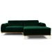 Sofá 3 Lugares com Chaise Direito Para Sala Molino 245 cm D02 Veludo Verde Musgo C-303 - Lyam Decor