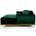 Sofá 3 Lugares com Chaise Direito Para Sala Molino 245 cm D02 Veludo Verde Musgo C-303 - Lyam Decor