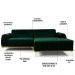 Sofá 3 Lugares com Chaise Direito Para Sala Molino 245 cm D02 Veludo Verde Musgo C-303 - Lyam Decor