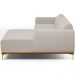 Sofá 3 Lugares com Chaise Direito Para Sala de Estar Molino 230cm D02 Base Castanho Pés D'ouro Bouclê Creme C-54 - Lyam Decor