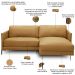 Sofá 3 Lugares com Chaise Direito Sala Living 230cm Amábile L06 Couro Marrom Claro - Lyam Decor