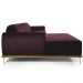 Sofá 3 Lugares com Chaise Esquerdo Para Sala Molino 245 cm D02 Veludo Roxo Grape B-292 -Lyam Decor