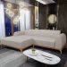 Sofá 3 Lugares com Chaise Esquerdo Para Sala de Estar Molino 245cm D02 Linho Bege C-107 - Lyam Decor
