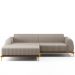 Sofá 3 Lugares com Chaise Esquerdo Para Sala de Estar Molino 245cm D02 Linho Bege C-107 - Lyam Decor