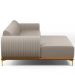 Sofá 3 Lugares com Chaise Esquerdo Para Sala de Estar Molino 245cm D02 Linho Bege C-107 - Lyam Decor