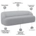 Sofá 4 Lugares Curvo Orgânico Para Sala Living 280cm Barolo L06 Boculê Cinza Escuro - Lyam Decor