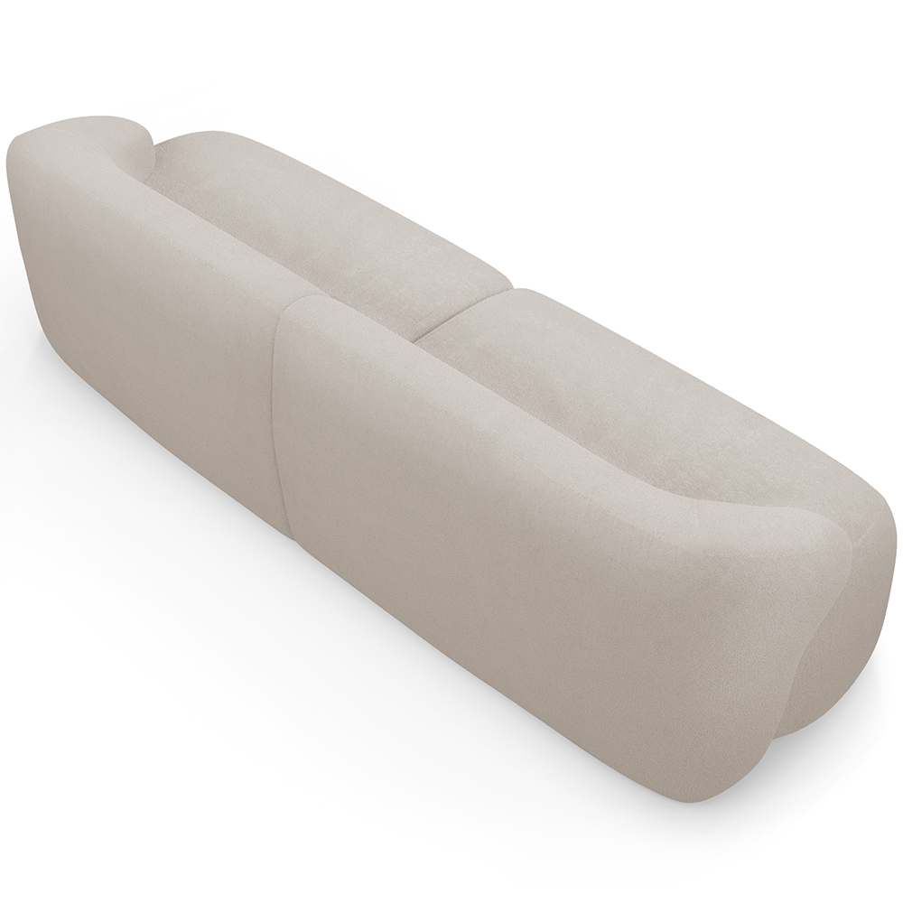 Sofá 4 Lugares Curvo Orgânico Para Sala Living 280cm Barolo L06 Bouclê Bege - Lyam Decor