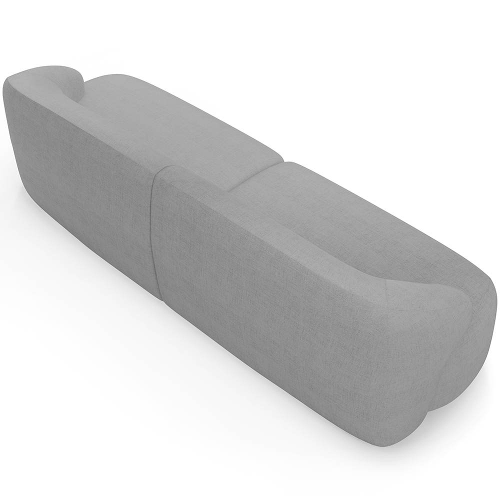 Sofá 4 Lugares Curvo Orgânico Para Sala Living 280cm Barolo L06 Linho Cinza Escuro - Lyam Decor