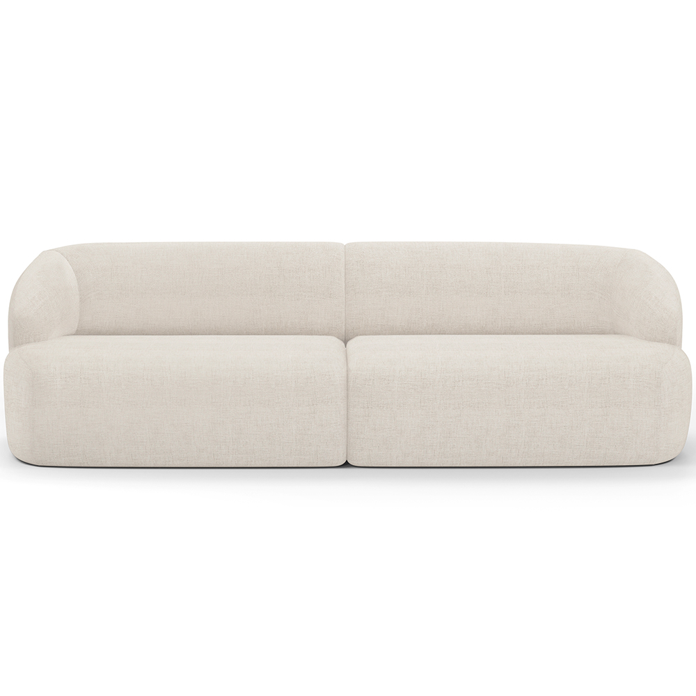 Sofá 4 Lugares Curvo Orgânico Para Sala Living 280cm Barolo L06 Linho Mescla - Lyam Decor