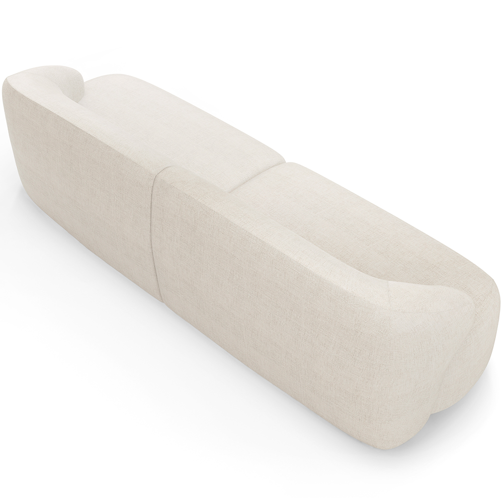 Sofá 4 Lugares Curvo Orgânico Para Sala Living 280cm Barolo L06 Linho Mescla - Lyam Decor