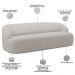 Sofá 4 Lugares Curvo Orgânico com 02 Poltronas Para Sala Living 280cm Barolo L06 Bouclê Cinza - Lyam Decor