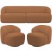 Sofá 4 Lugares Curvo Orgânico com 02 Poltronas Para Sala Living 280cm Barolo L06 Bouclê Terracota - Lyam Decor